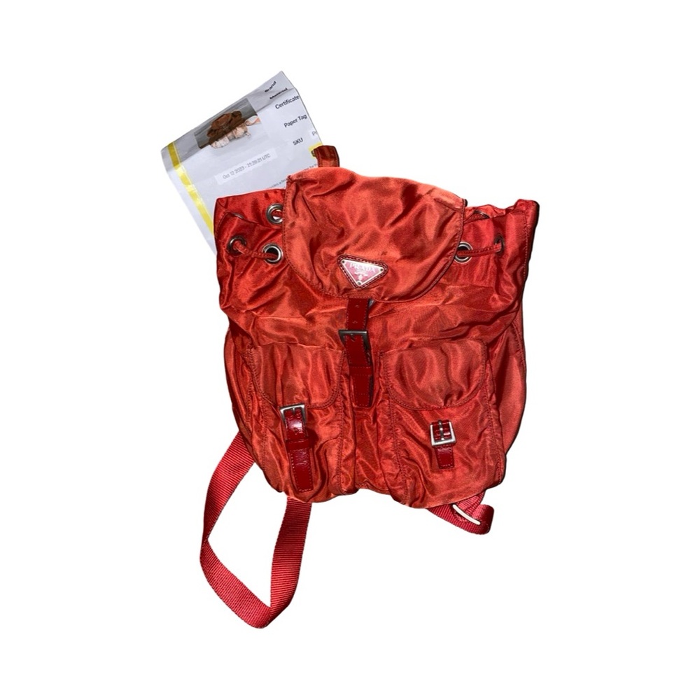 Prada Red Nylon Backpack - image 1